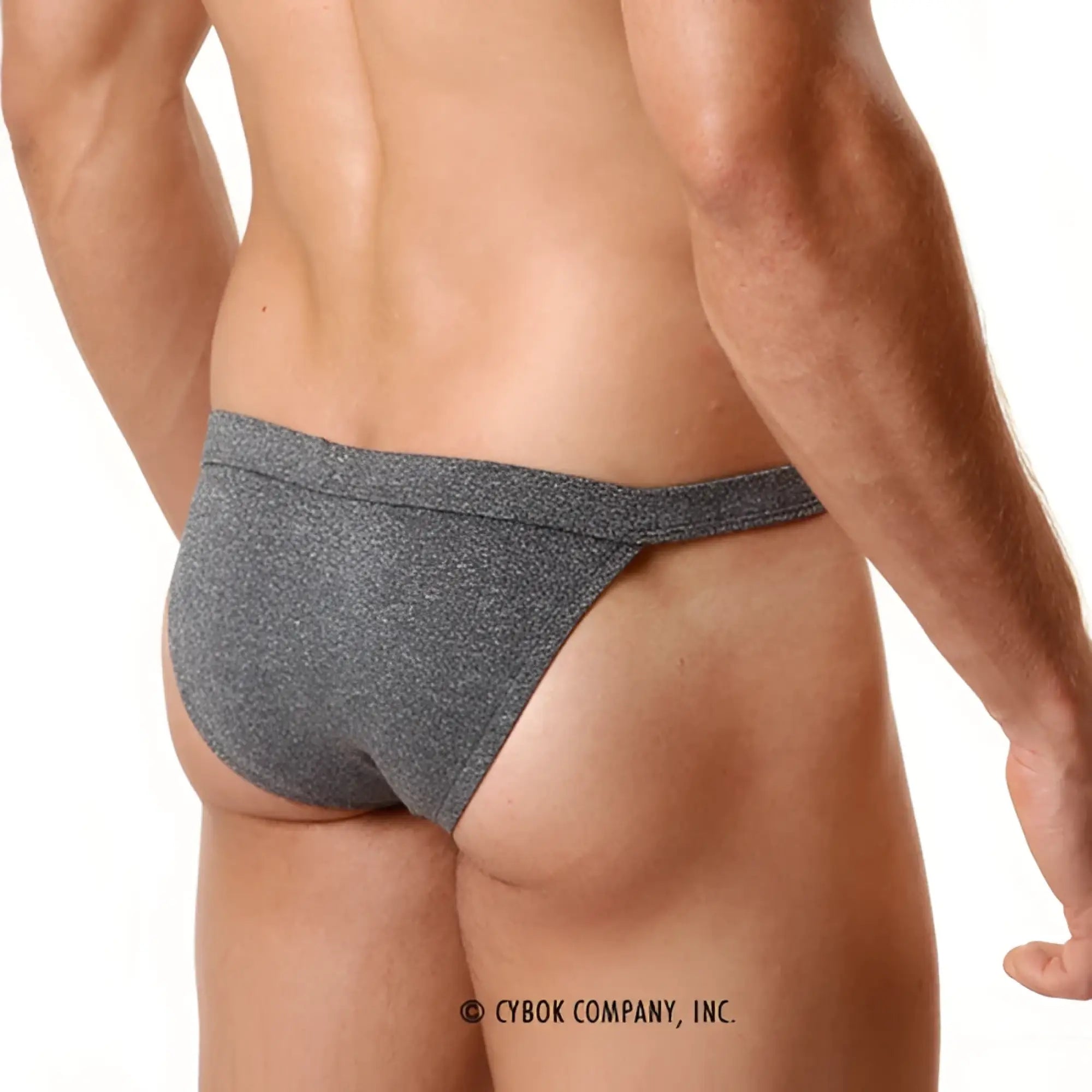 Gray heathered fabric briefs with a snug contoured fit metroMalewear modern bikini charcoal 4004-11