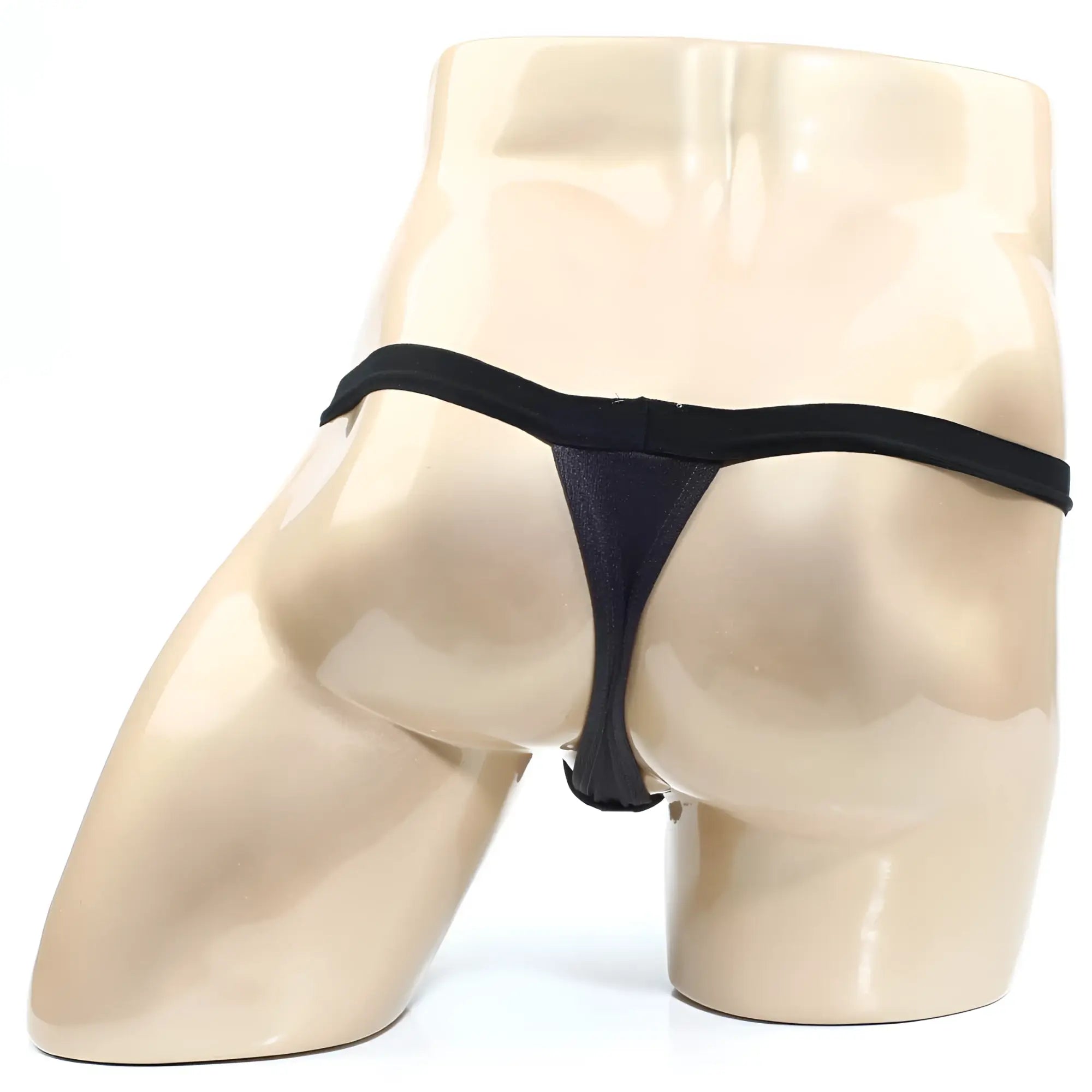 Black thong made of smooth stretchy fabric with sleek minimalist design from MetroMaleWear charcoal 3002-11