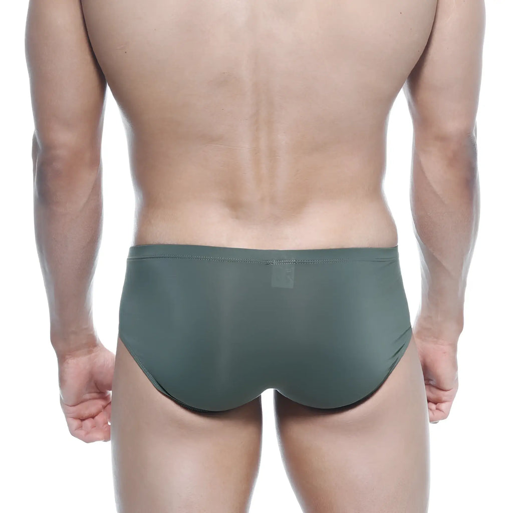 Olive green seamless briefs by metromalewear mojito bikini 1006-26 in smooth fabric for comfortable wear