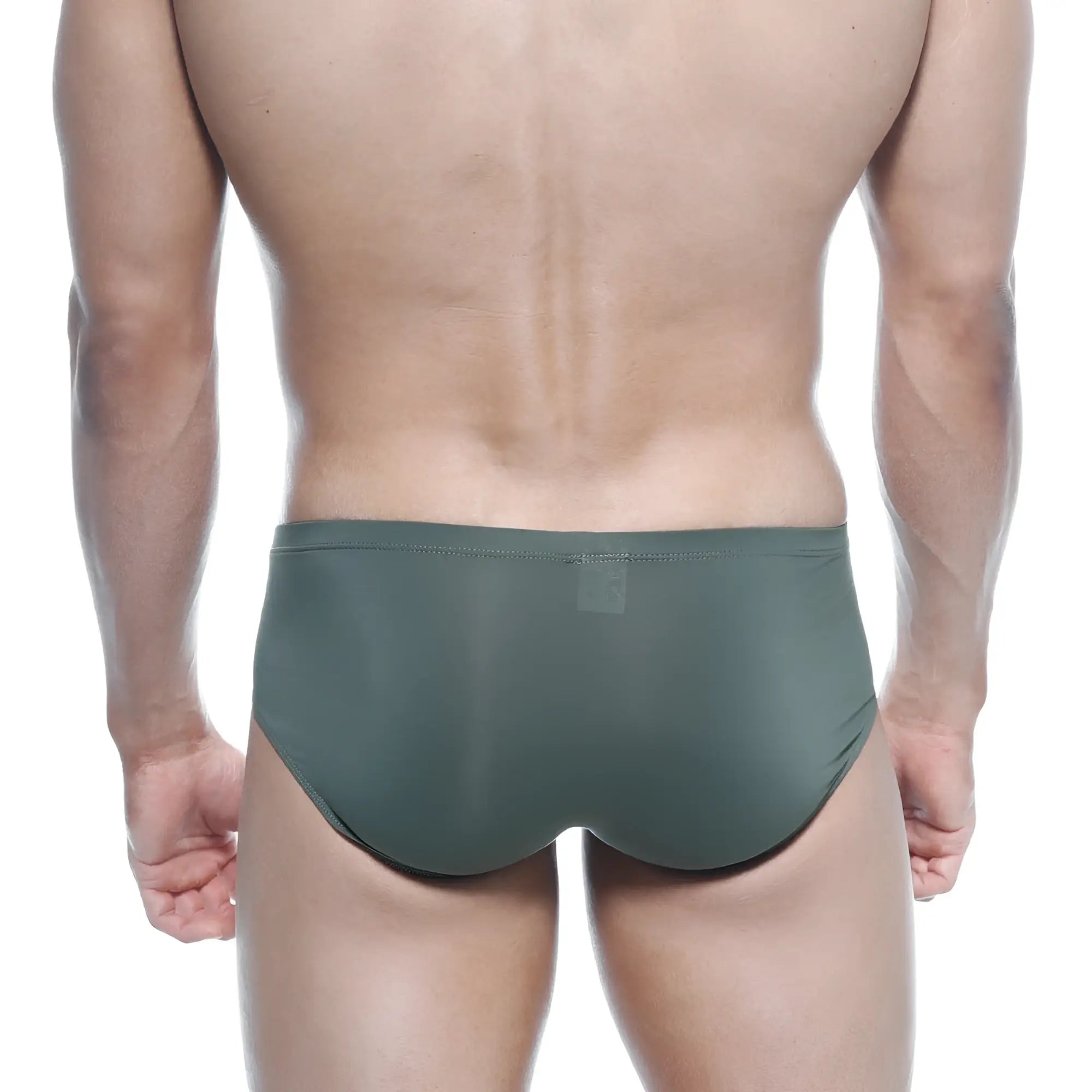 Olive green seamless briefs by metromalewear mojito bikini 1006-26 in smooth fabric for comfortable wear