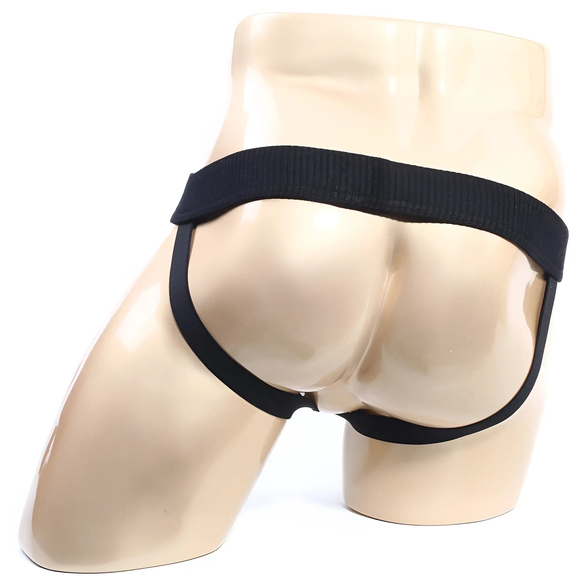 Black elastic briefs metroMalewear nacional jock strap with supportive contoured design in black color