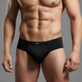 Black mens briefs metroMalewear naked brief black 6303-20 with subtle white logo on waistband