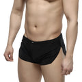 Black athletic briefs with side slit and elastic waistband from metromalewear naked split boxer 2008-30 collection