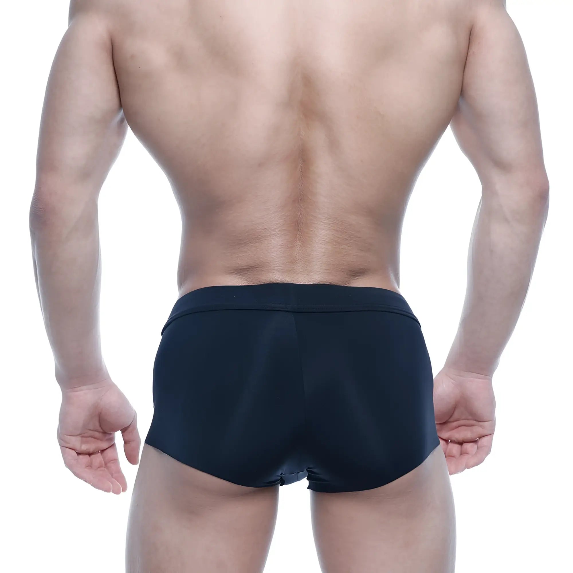 Black athletic briefs metro malewear naked trunk 2026-01 with smooth form-fitting fabric and snug waistband
