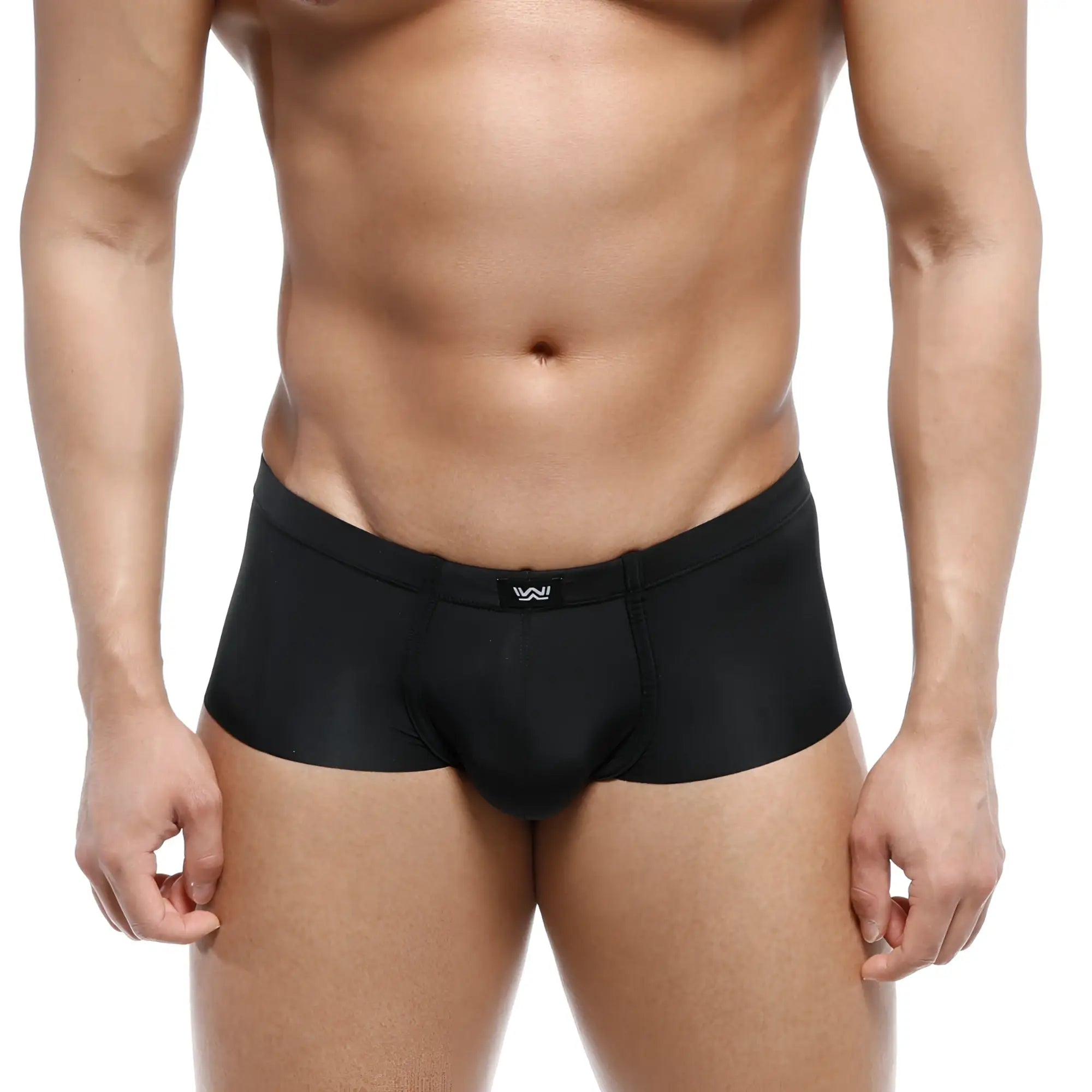 MetroMaleWear Naked Trunk black men’s briefs with sleek form-fitting design and subtle white logo on the waistband