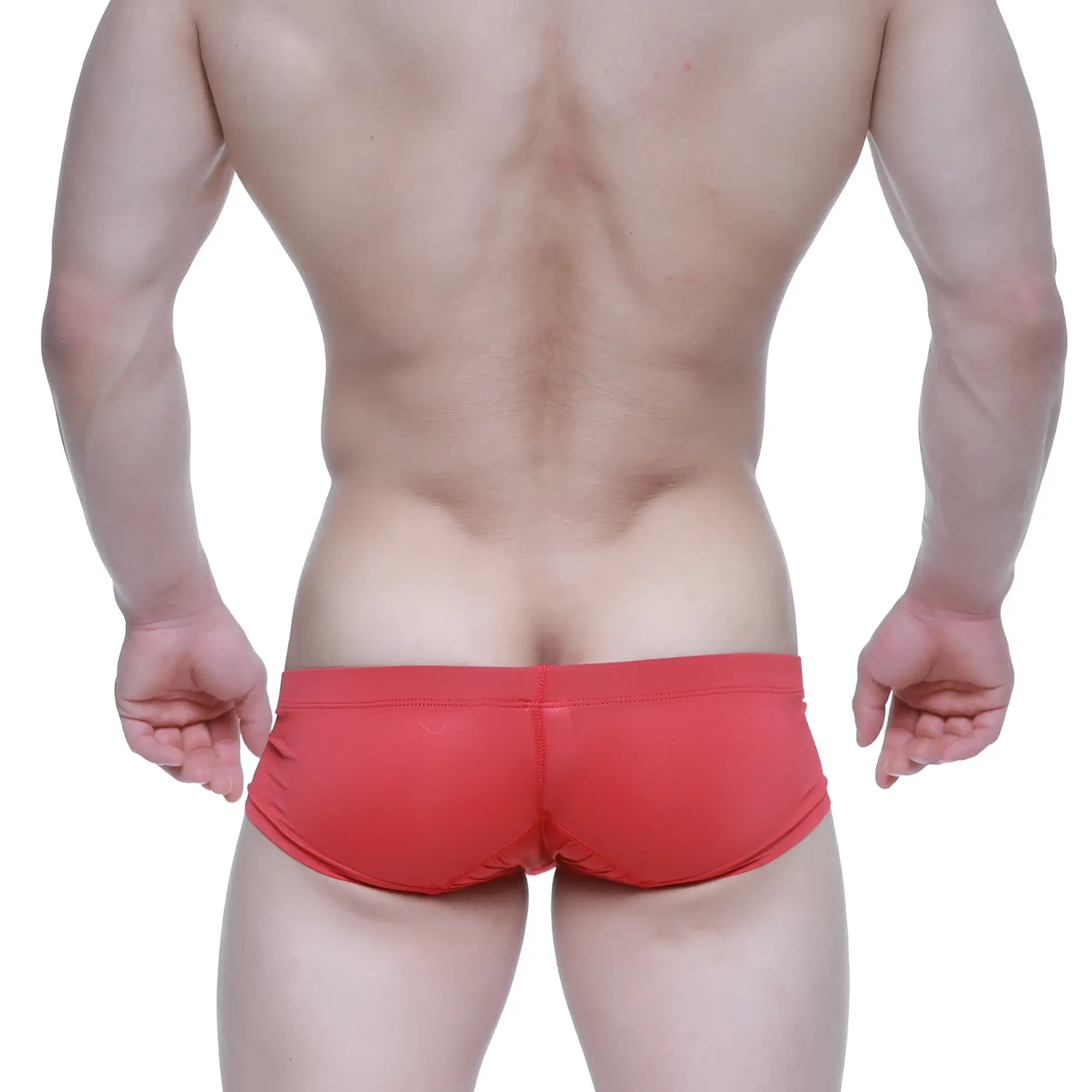 MetroMaleWear nano short boxer red 7113-12 in smooth form-fitting red swim trunks design for men