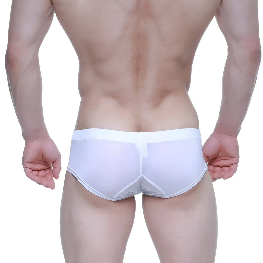 MetroMaleWear nano short boxer white form-fitting briefs with smooth seamless design and subtle stitching details