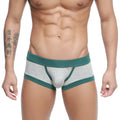 Metro male wear nano trunk gray 7016-10 gray heathered men’s briefs with teal elastic waistband and leg openings