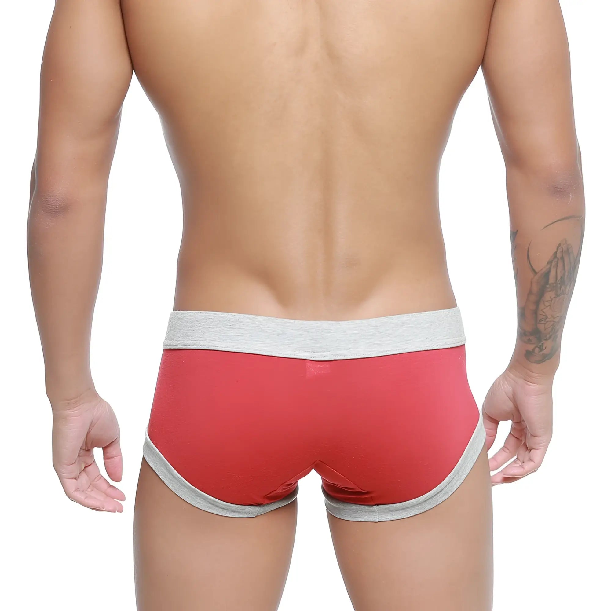 MetroMaleWear Nano trunk terracotta 7016-13 red and gray snug fit athletic briefs designed for active wear