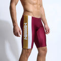 Maroon and gold MetroMaleWear new jammer swim boxer with white stripe and z logo in burgundy color