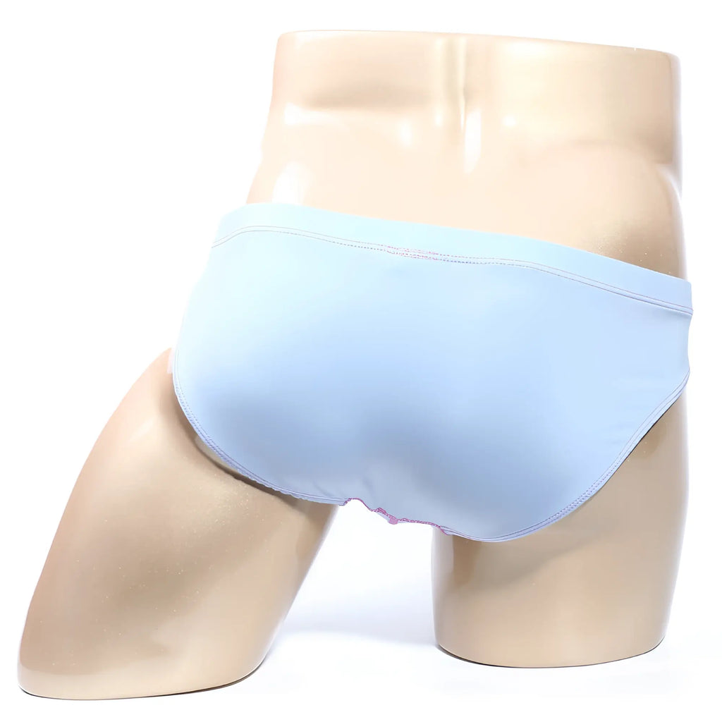 Light blue briefs bikini style on a mannequin by metromalewear nucleo sku 5603-08 for comfortable daily wear