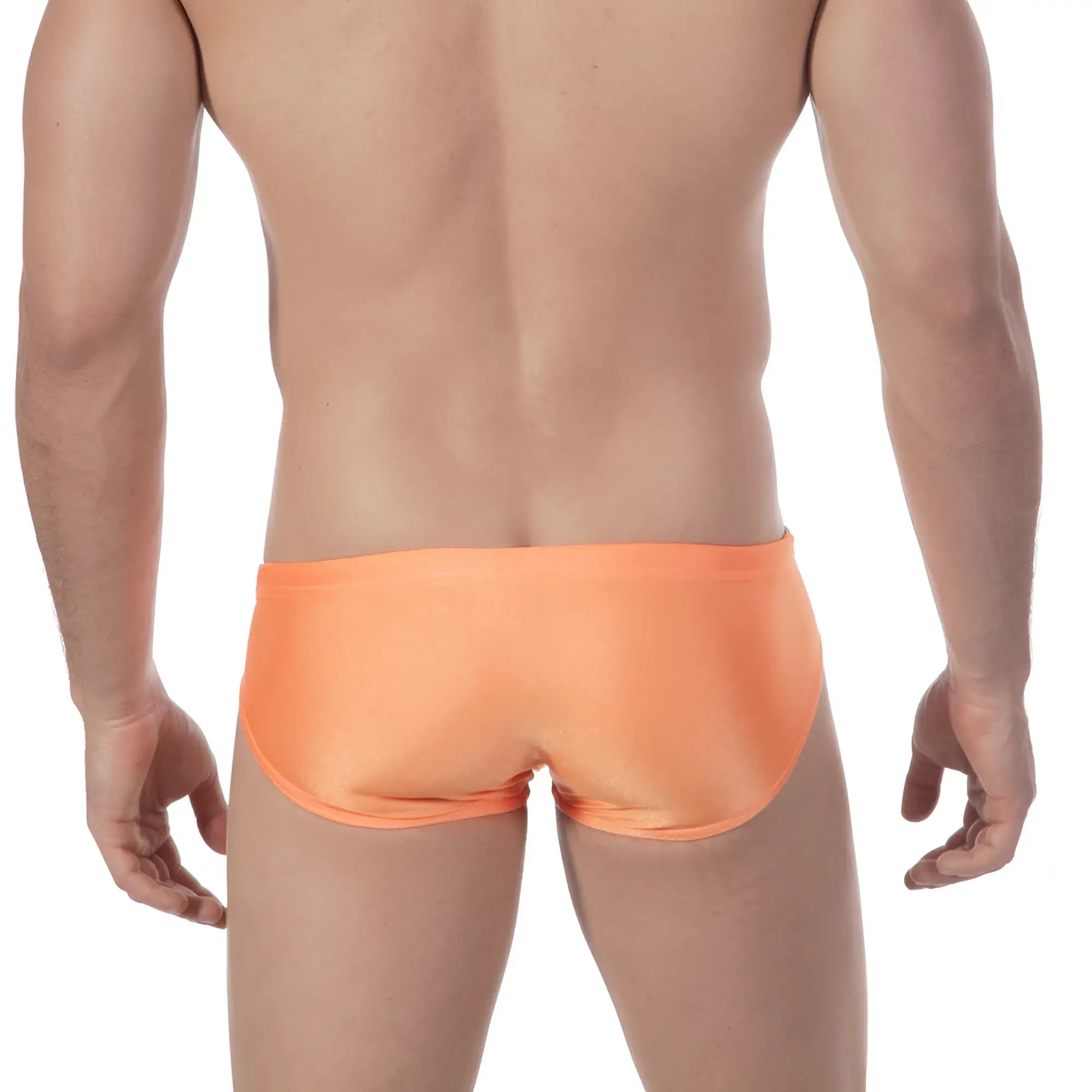 Orange satin swim trunks metro male wear olympian swim brief 4905-14 designed for comfortable swimwear use
