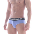 Light blue heathered cotton briefs with black arcteryx elastic waistband metro male wear oriental brief blue 5005-08