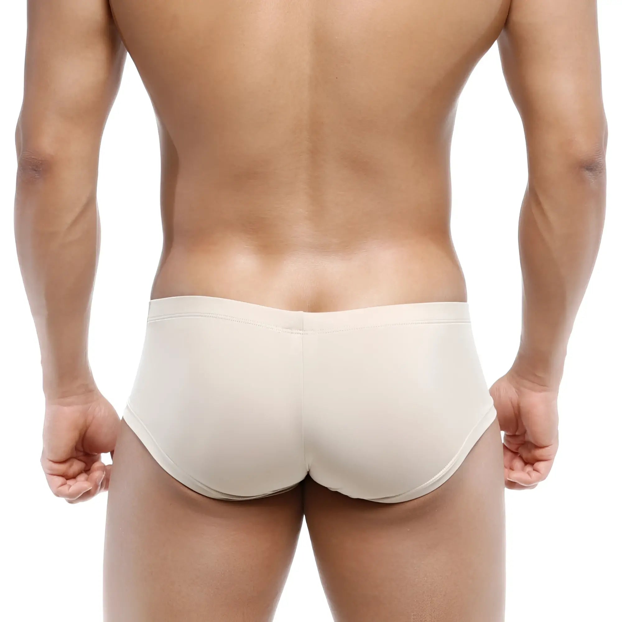 Beige MetroMaleWear Oscar boxer briefs with smooth form-fitting design for comfortable everyday wear