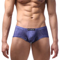 Blue denim textured men’s briefs with black metromalewear label on waistband metro malewear oscar boxer denim 2125-60