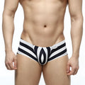 Metro male wear oscar boxer stripe 2125-41 black and white striped men’s briefs with bold geometric pattern