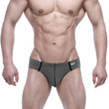 MetroMaleWear Oslo hip brief green athletic underwear with black trim and white brand tag on waistband