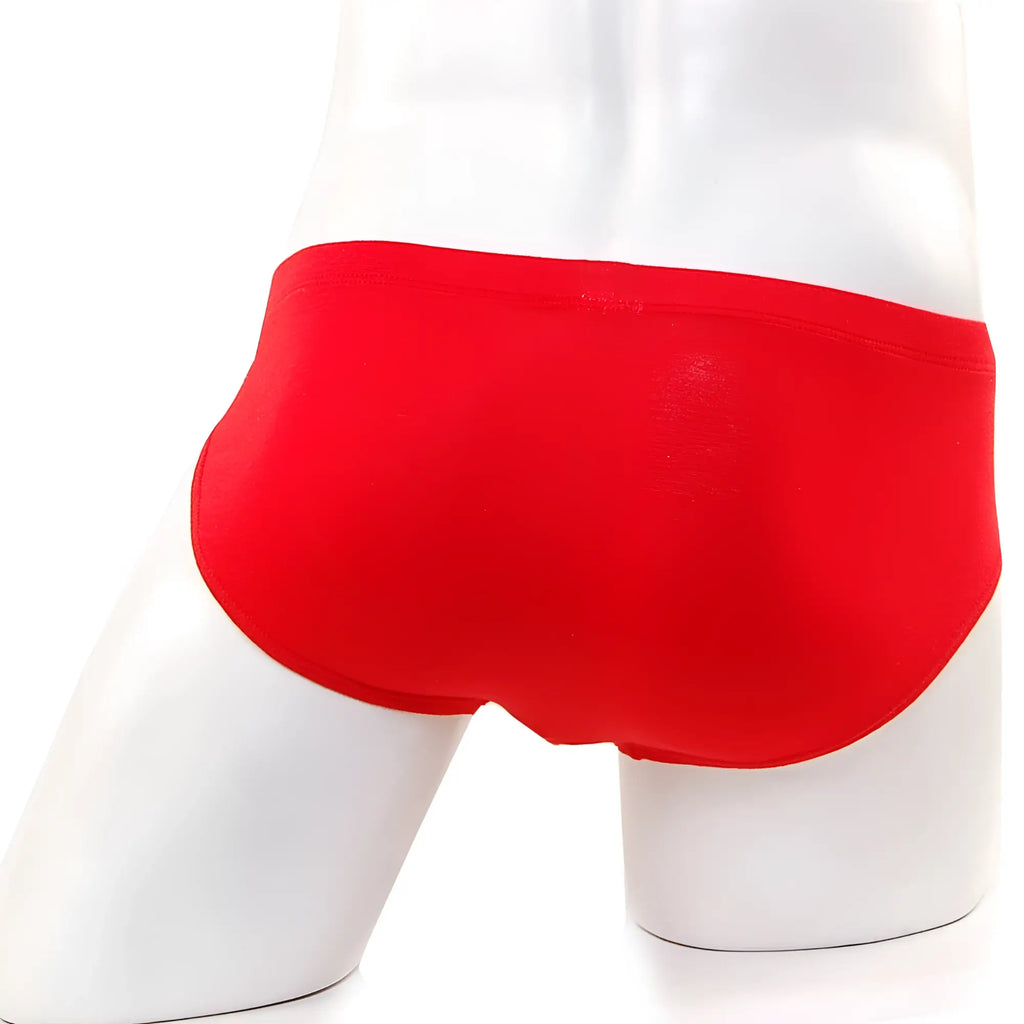 MetroMaleWear Oslo hip brief in red displayed on a mannequin showcasing its sleek and comfortable design