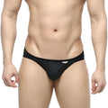 Black mens briefs metroMalewear over-limit bikini noir 2206-20 with sleek form-fitting design and white logo waistband