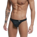Metro male wear over-limit thong black 2262-20 black mesh briefs with subtle sheen and white logo on waistband