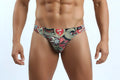MetroMaleWear paisley bikini briefs in black red and gold with a paisley pattern and small logo on the waistband