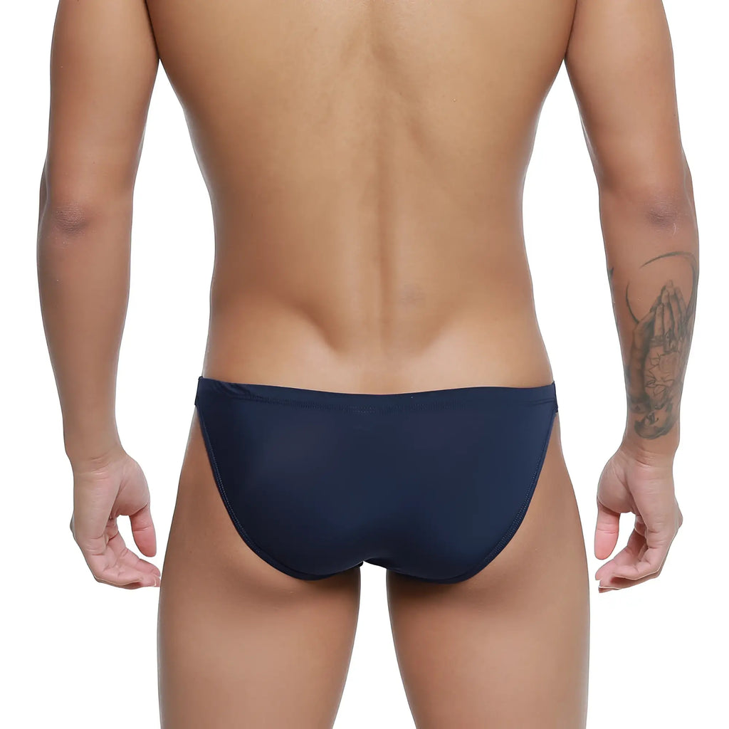Navy blue smooth form-fitting swim trunks metroMalewear paleta bikini dark blue 3604-29 front view