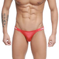 Red men’s thong metro malewear paleta bikini red 3604-13 with white branded waistband front view