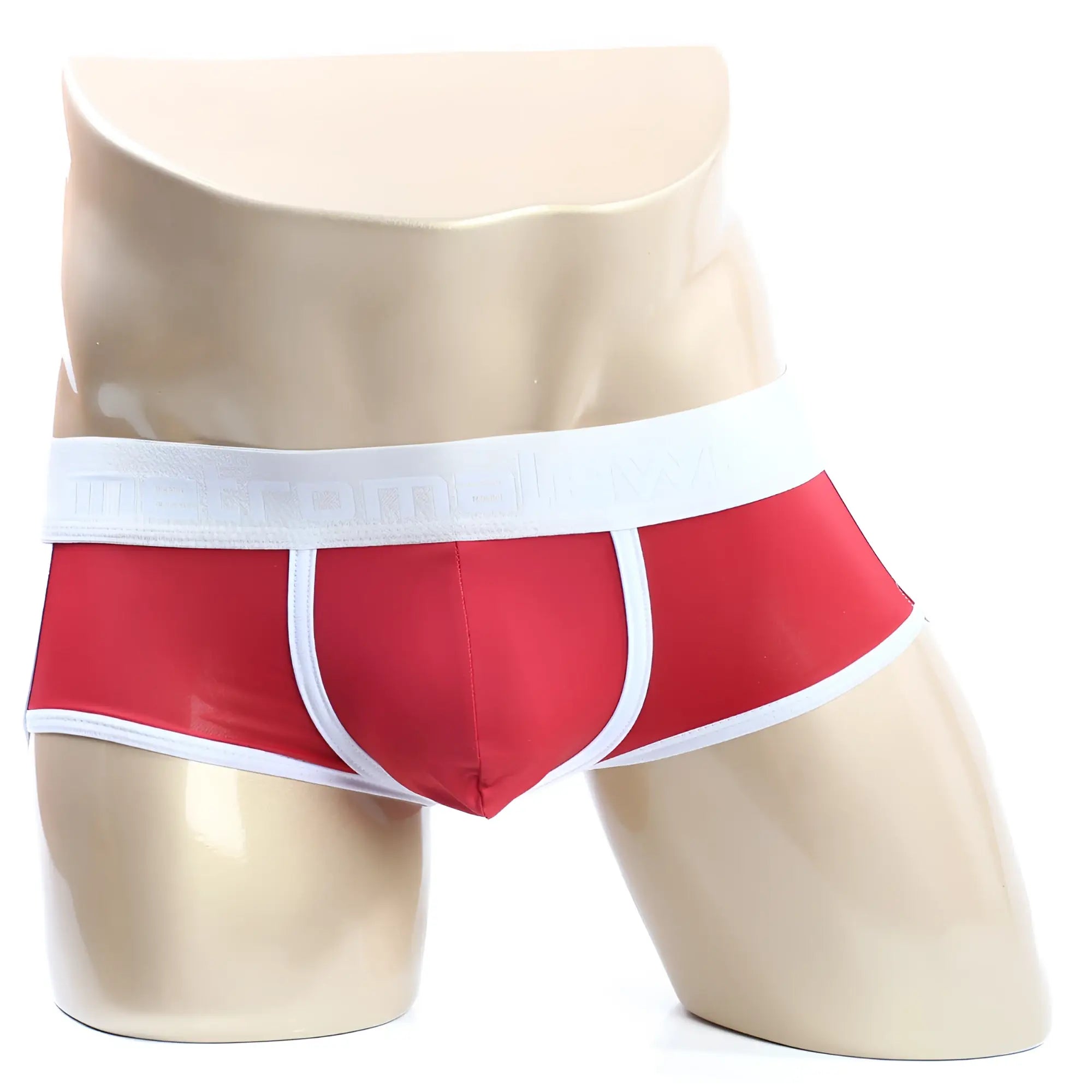 MetroMalewear palma boxer jock red briefs with white trim and textured waistband for comfortable support
