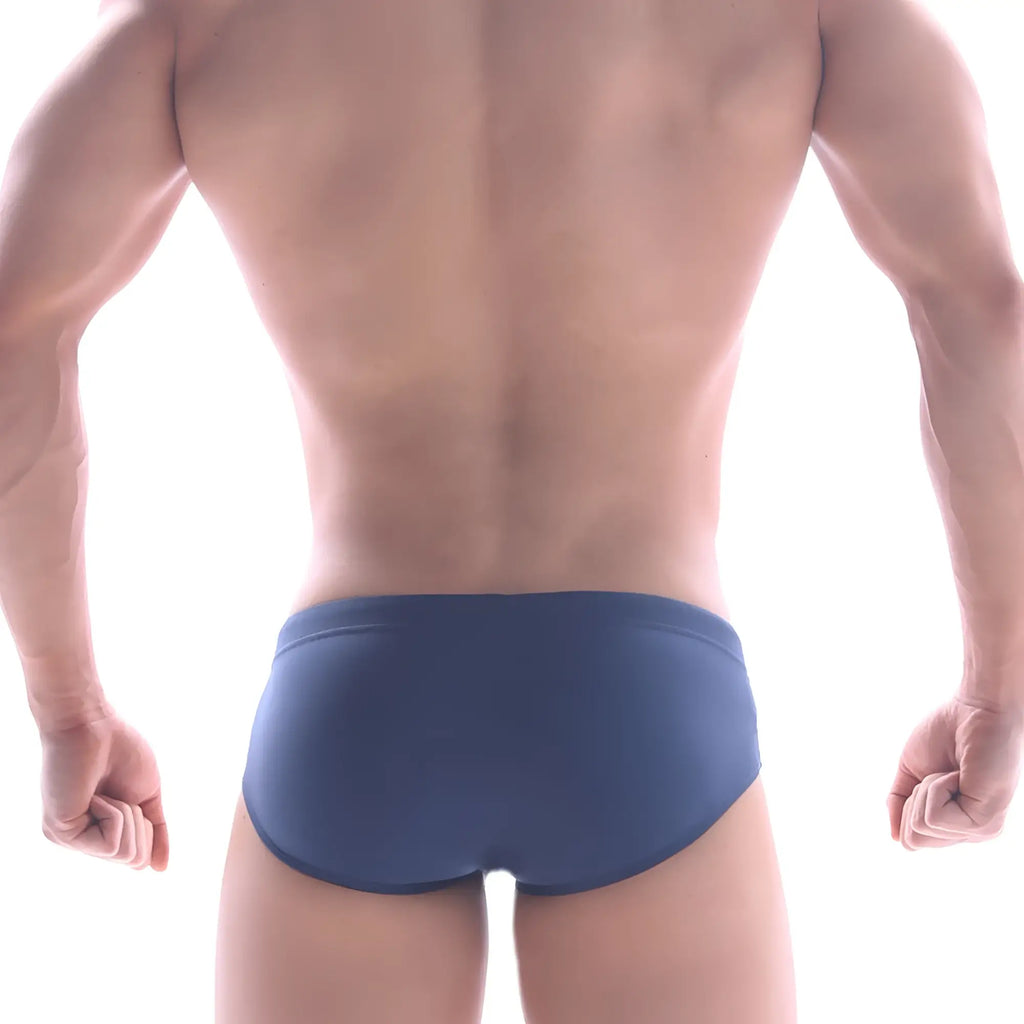 Metro male wear panel swim brief navy blue swim trunks designed for comfortable pool and beach use