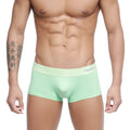 Light green form-fitting men’s briefs with elastic waistband branded annuy by metromalewear pastel trunk green 2026-81