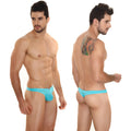 Turquoise-colored form-fitting mens briefs with smooth fabric finish from metromalewear perfect scene askin thong 2002-08