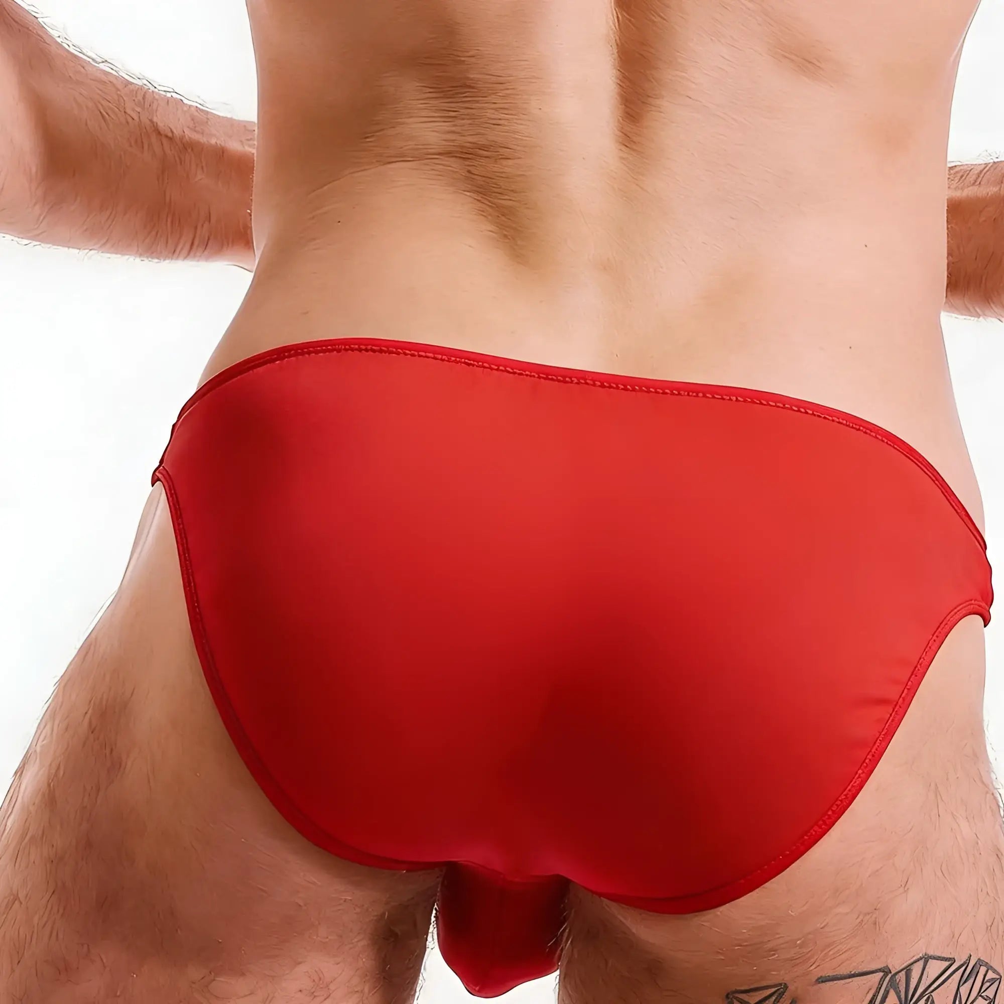 MetroMaleWear perfect scene cotton bikini red 3033-12 featuring snug fit smooth-textured swim trunks with clean stitching