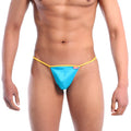 MetroMaleWear perfect scene string turquoise 2014-08 thong with bright blue and yellow snug form-fitting design