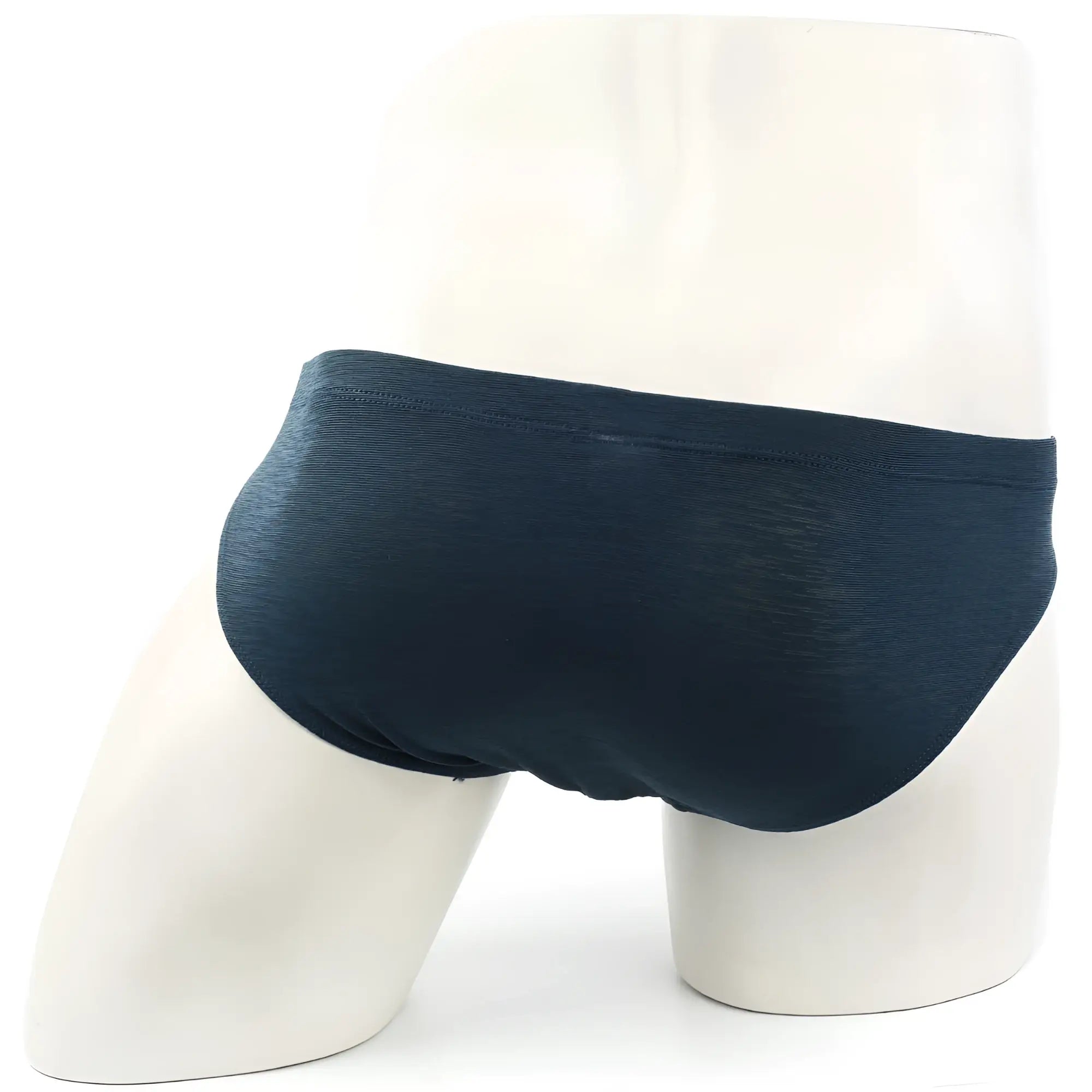 Dark navy blue briefs with subtle textured fabric from metromalewear pinerolo bikini 5103-86 front view