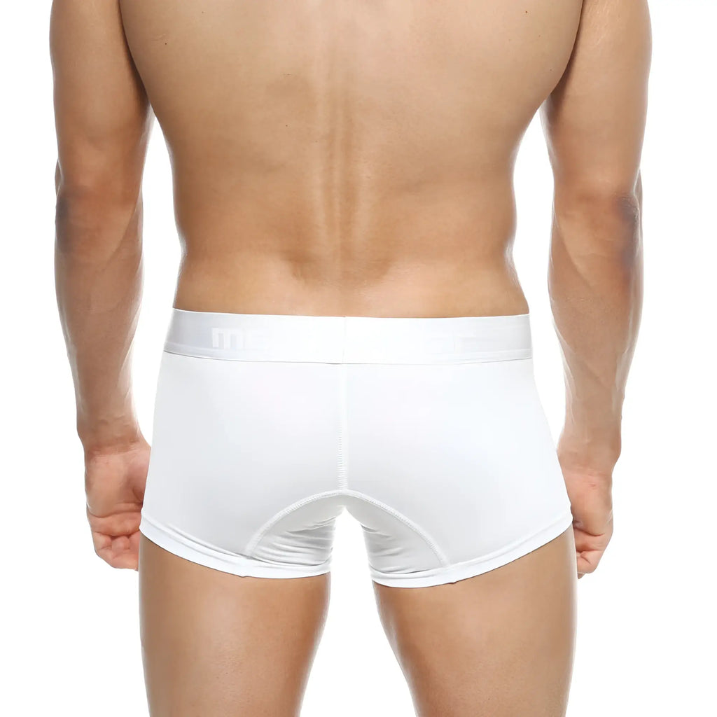 White men’s polyester briefs with smooth form-fitting design and subtle stitching metro male wear crystal 2022-02