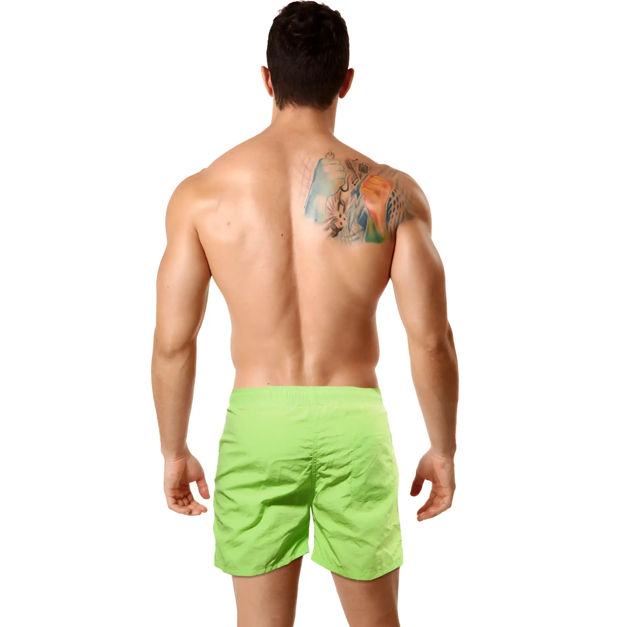 Bright lime green swim trunks metro malewear pool party short neon green 4773 07 designed for poolside use