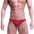 MetroMaleWear posingwear core posing suit terracotta red athletic briefs with smooth form-fitting design