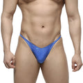 Blue sequined thong posing suit by metromalewear for ifbb pro posing in dazzling blue color and shimmering material