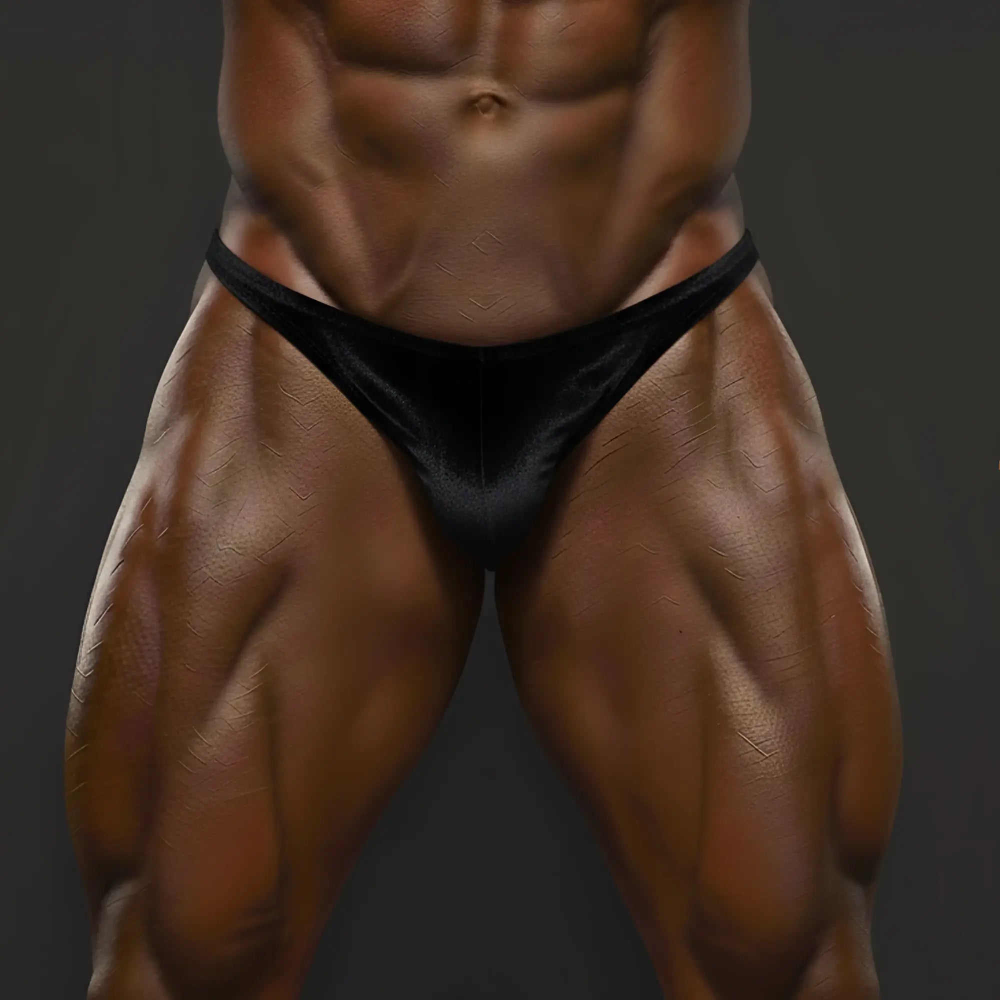 Black velvet briefs by metamaleWear made of soft velvet for posing and performance wear