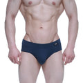Navy blue MetroMaleWear Profundo Brief 5203-28 briefs with a snug fit and small black logo on the waistband