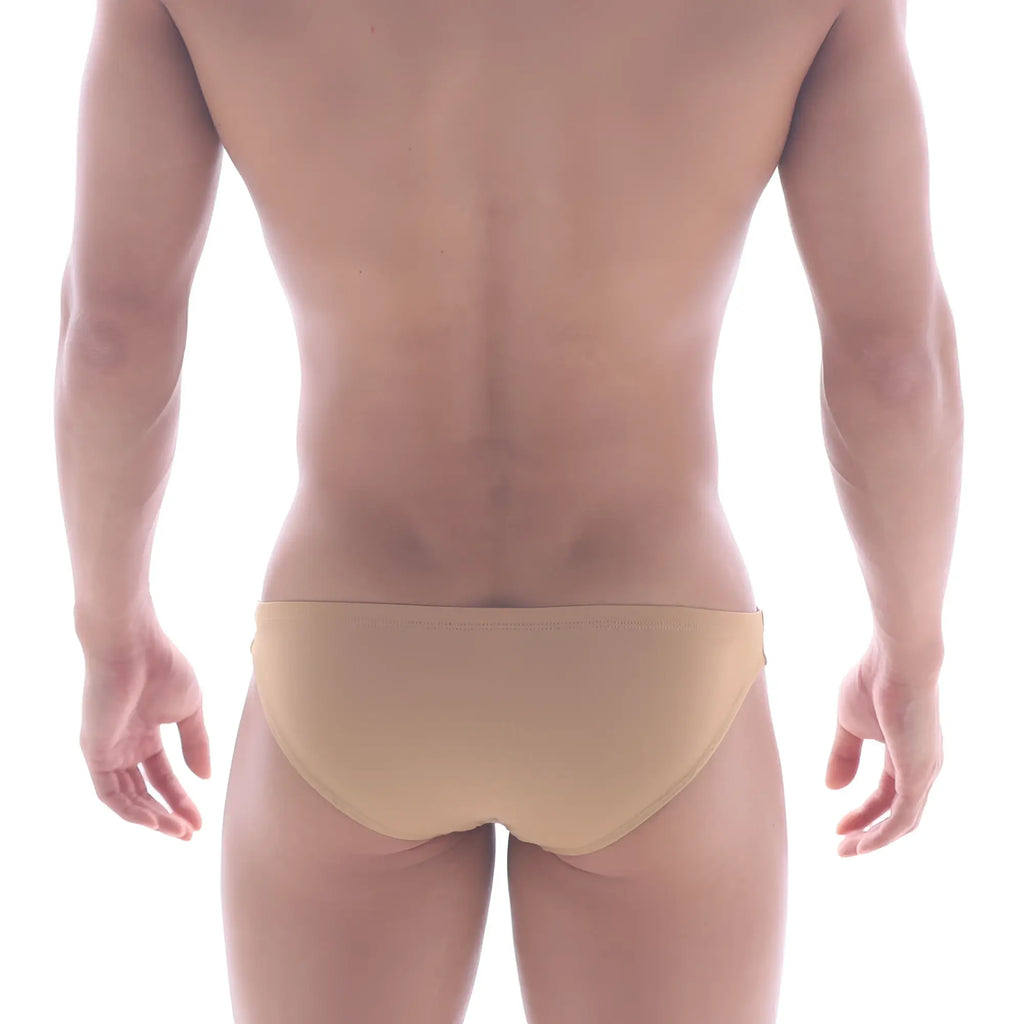 Beige metro malewear puente bikini gold 3603-21 briefs with a smooth form-fitting design in soft material