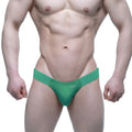 MetroMaleWear puente bikini briefs in green with a snug form-fitting design by Green m2w brand