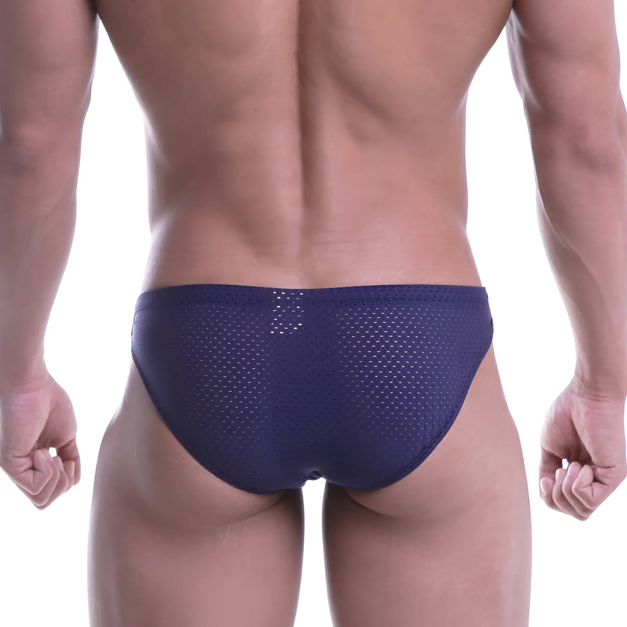 Navy blue mesh briefs by metromalewear puente bikini 3603-28 featuring breathable fabric and supportive fit