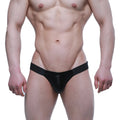 Black shiny metallic briefs with a sleek form-fitting design MetroMaleWear Puente Bikini Osirius 3603-73