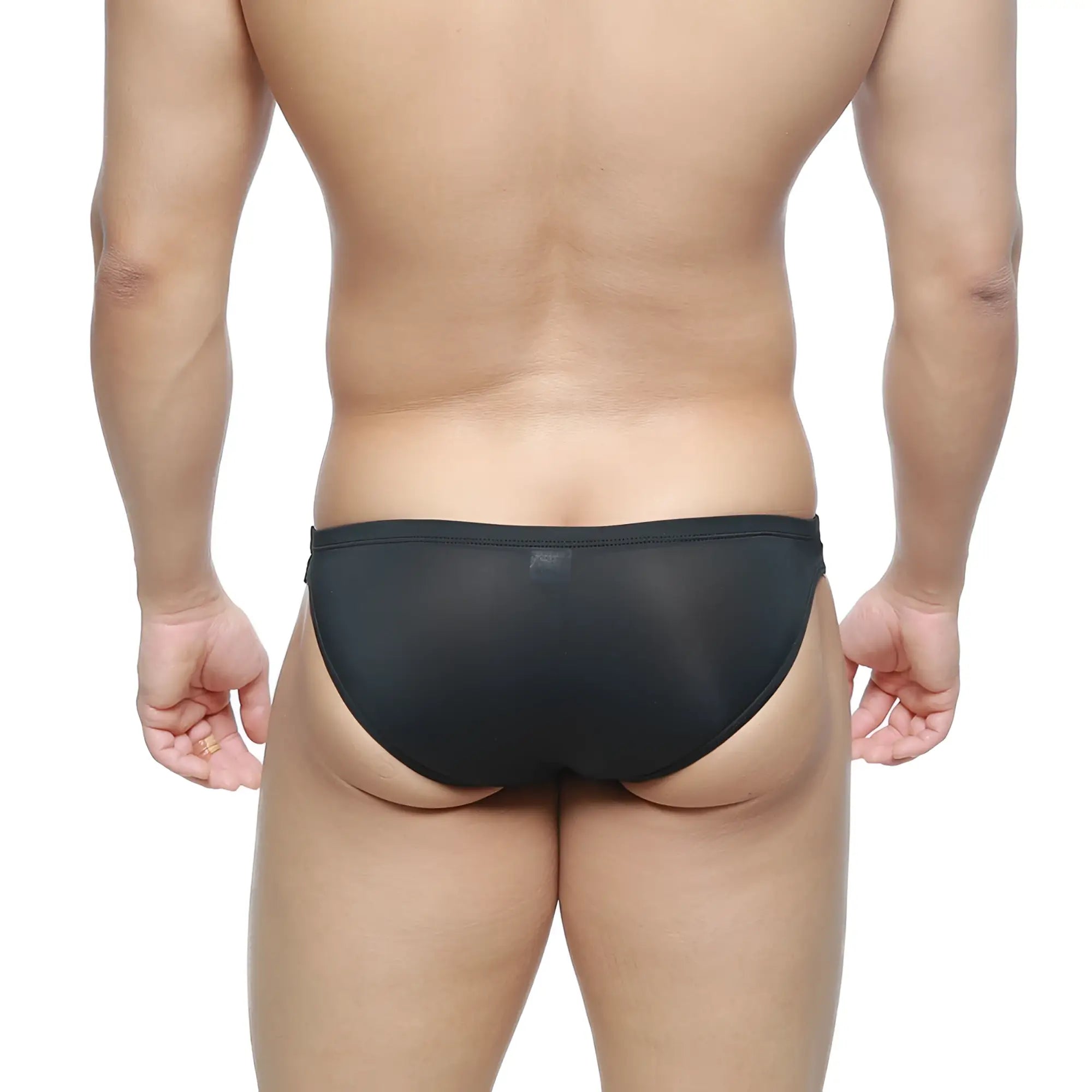 Black mesh briefs with a sleek form-fitting design from MetroMaleWear Puente Bikini Passion 3603-43