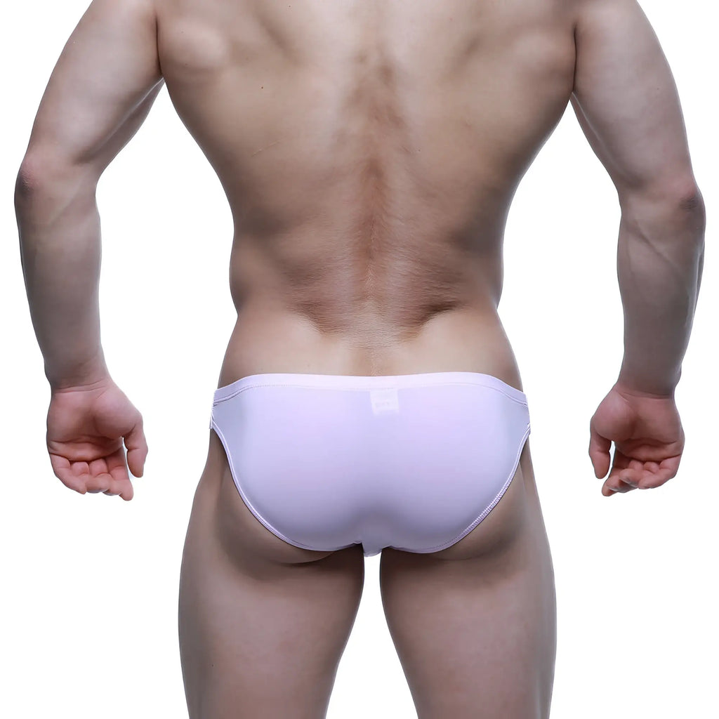 A sleek light purple MetroMaleWear Puente Bikini pink brief with a smooth form-fitting design