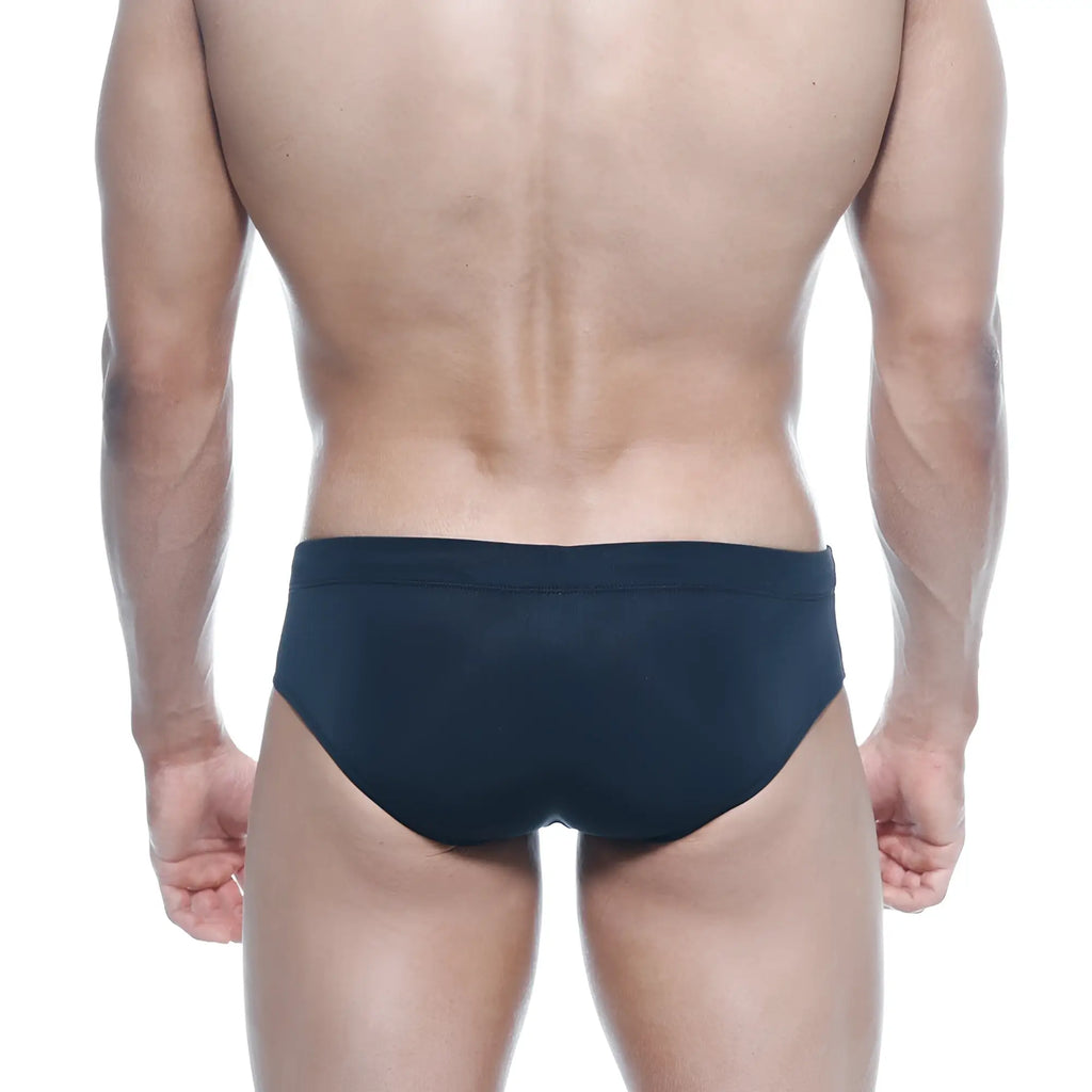 Black metroMalewear rainbow swim brief 4914-05 with smooth form-fitting design for comfortable swim use