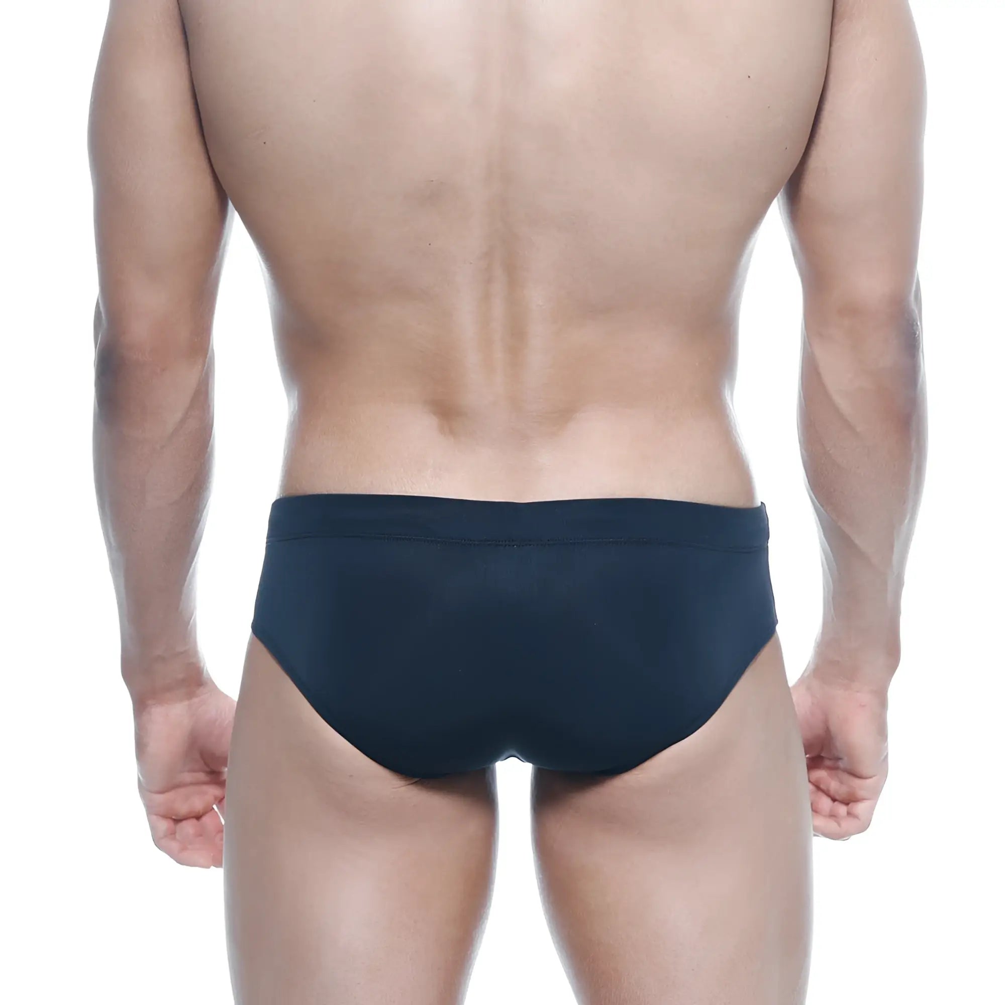 Black metroMalewear rainbow swim brief 4914-05 with smooth form-fitting design for comfortable swim use