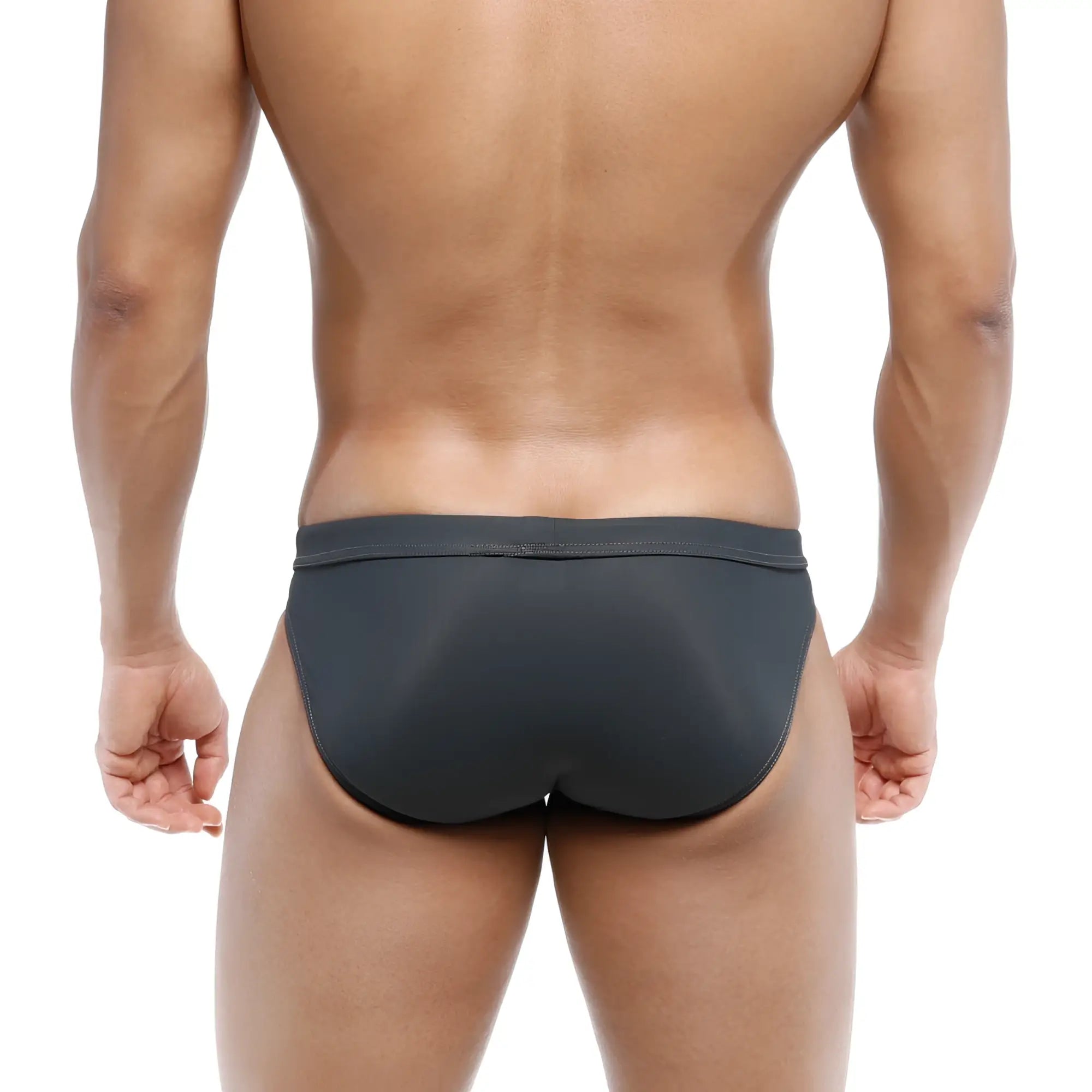 MetroMaleWear resort swim brief gray 4983-11 black form-fitting swim trunks with smooth material for beachwear