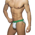 MetroMaleWear Roxette bikini green 3004-S07 white and green athletic briefs with solid green waistband for active wear
